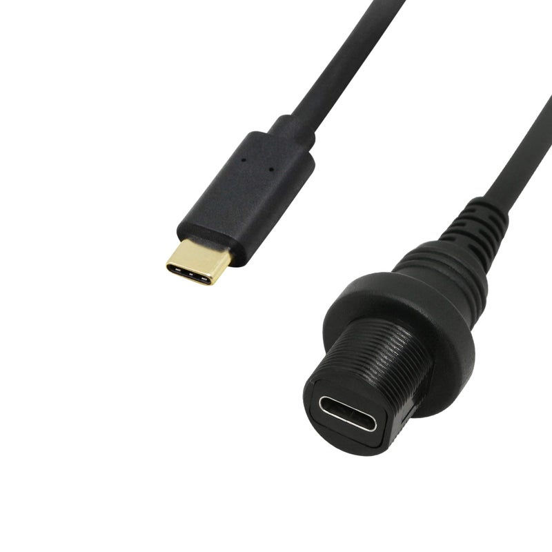 CERRXIAN 30cm Gold Plated USB Type C 3.1 Mount Extension Dash Flush Cable for Car, Boat, Motorcycle, Truck Dashboard (USB-C 3.1) - Image 2